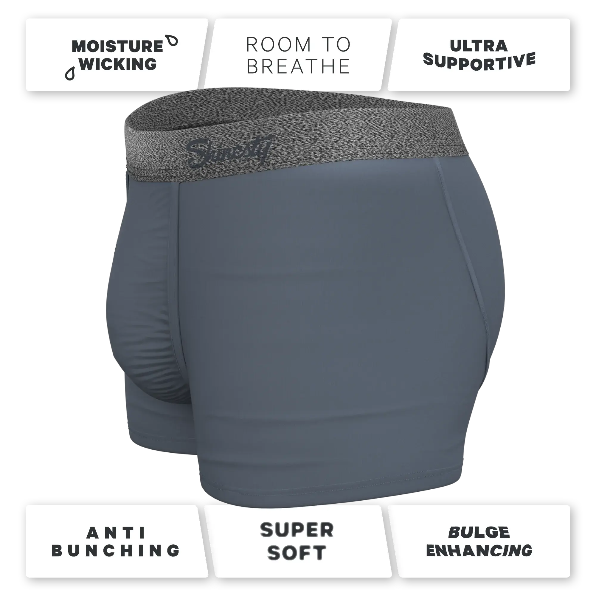 The Graphite | Tonal Grey Ball Hammock® Pouch Trunks Underwear - Shinesty - Flyclothing LLC