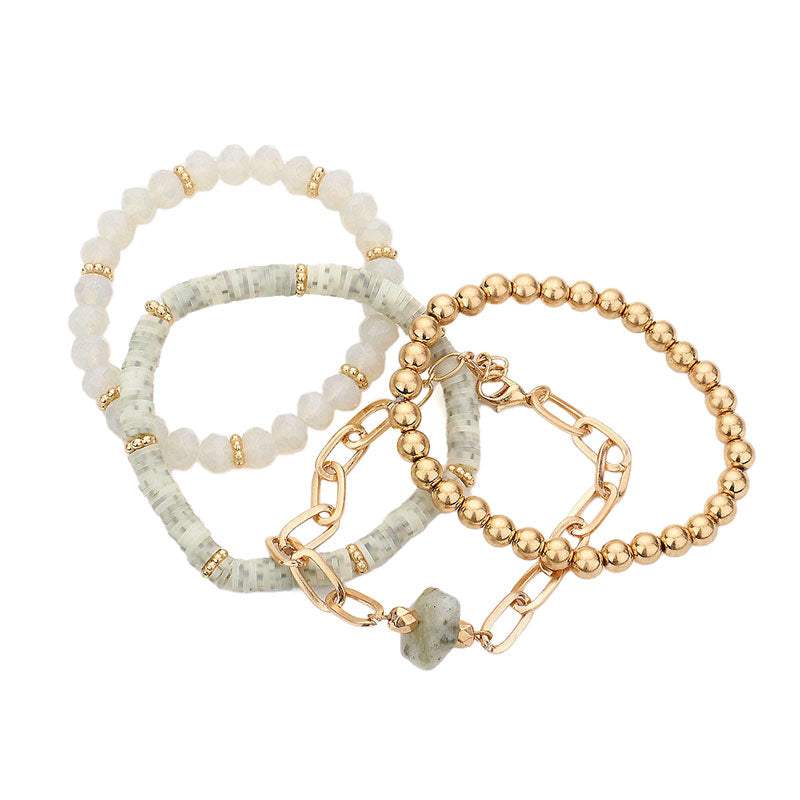 4PCS Natural Stone Bracelet Beaded Stretch Bracelets Set - Madeline Love - Flyclothing LLC