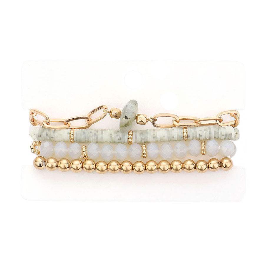 4PCS Natural Stone Bracelet Beaded Stretch Bracelets Set - Madeline Love - Flyclothing LLC