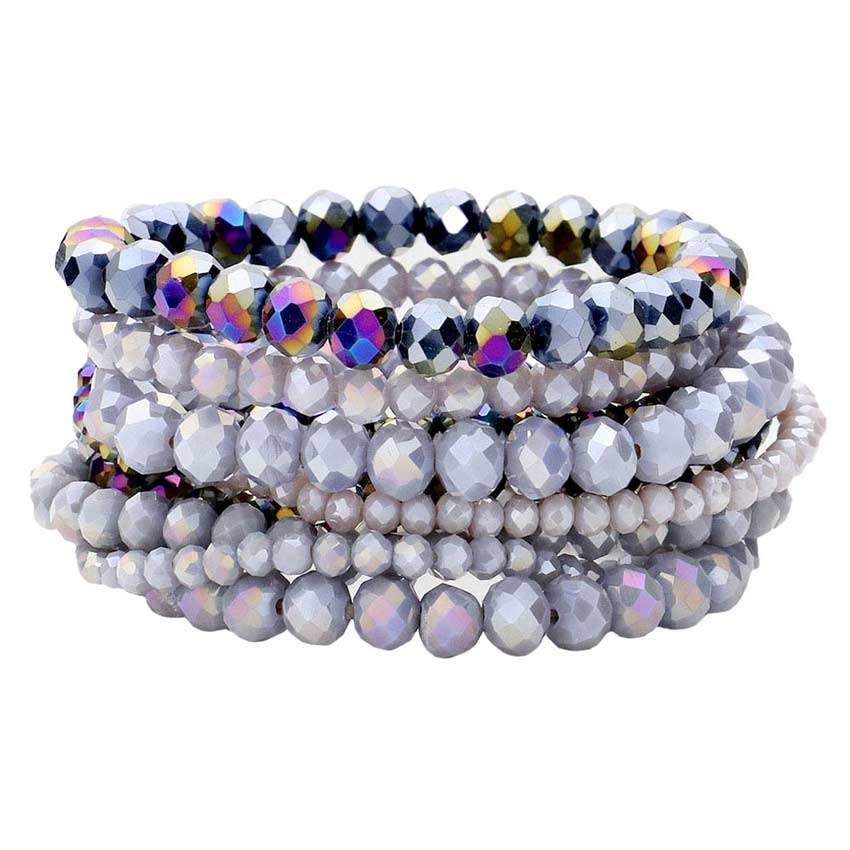 9PCS Faceted Bead Stretch Bracelets - Madeline Love - Flyclothing LLC