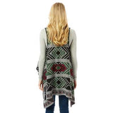Aztec Pattern Vest With Button - Madeline Love - Flyclothing LLC