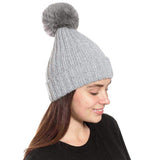 Beautiful Cable Knit Pom Pom Beanie Hat - Madeline Love - Flyclothing LLC