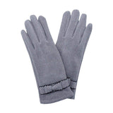 Bow Pointed Faux Suede Smart Touch Gloves - Madeline Love - Flyclothing LLC