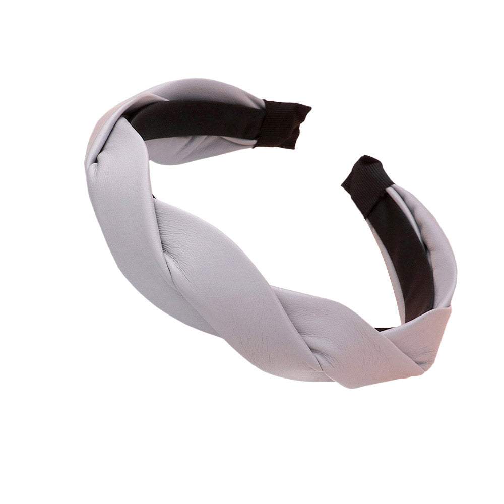 Braided Solid Faux Leather Headband - Madeline Love - Flyclothing LLC