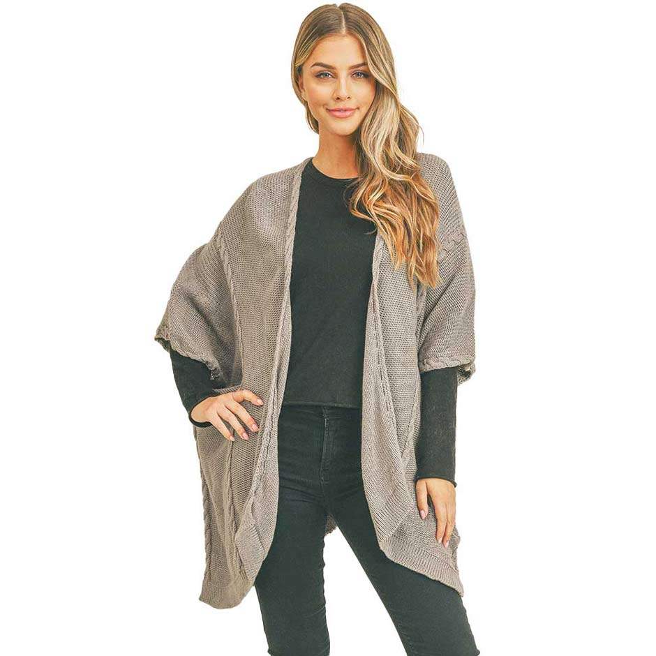 Braided Trim Lined Kimono Poncho Ruana - Madeline Love - Flyclothing LLC