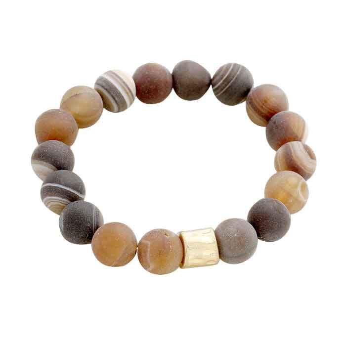 Semi precious stone beaded stretch bracelet - Madeline Love - Flyclothing LLC