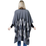 Chevron Pattern Cape Poncho Shawl Wrap - Madeline Love - Flyclothing LLC