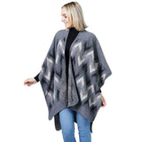 Chevron Pattern Cape Poncho Shawl Wrap - Madeline Love - Flyclothing LLC