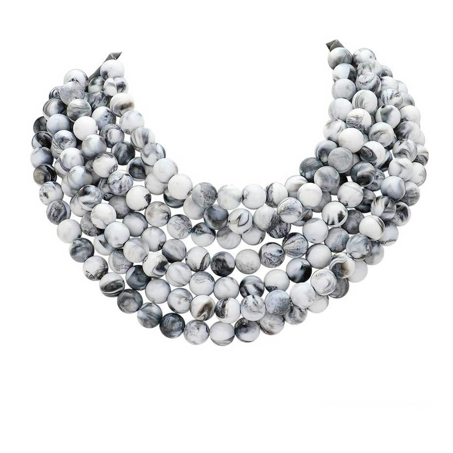 Chunky Multi-Strand Beaded Necklace with Magnetic Clasp - Madeline Love - Flyclothing LLC