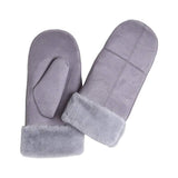 Faux Fur Cuff Lining Suede Mitten Gloves - Madeline Love - Flyclothing LLC