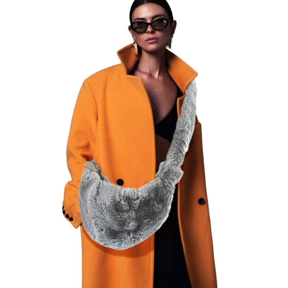 Faux Fur Fuzzy Plush Crossbody Bag - Madeline Love - Flyclothing LLC