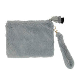 Faux Fur Tassel Pouch With Wristlet - Madeline Love - Flyclothing LLC