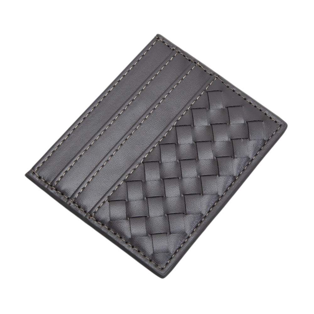 Faux Leather Basket Weave Card Holder Wallet - Madeline Love - Flyclothing LLC