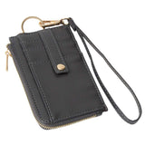 Faux Leather Basket Weave Flat Card Holder Wallet with Wristlet - Madeline Love - Flyclothing LLC