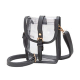 Faux Leather Belt Buckle Pointed Transparent Crossbody Bag - Madeline Love - Flyclothing LLC