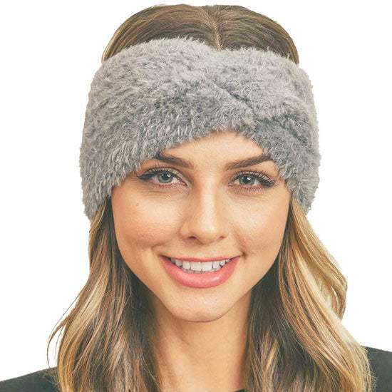 Fuzzy Twisted Headband Earwarmer Earmuff - Madeline Love - Flyclothing LLC