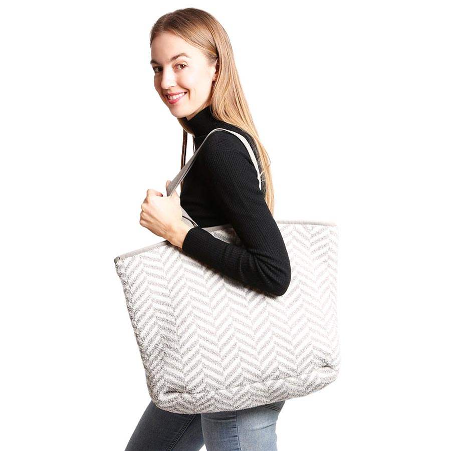 Herringbone Tote Bag - Madeline Love - Flyclothing LLC