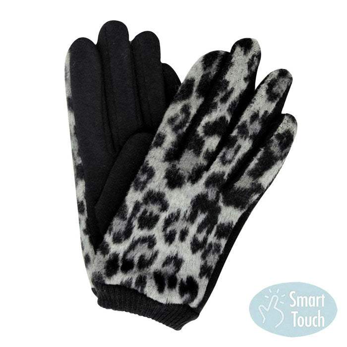 Leopard Print Touch Smart Gloves - Madeline Love - Flyclothing LLC