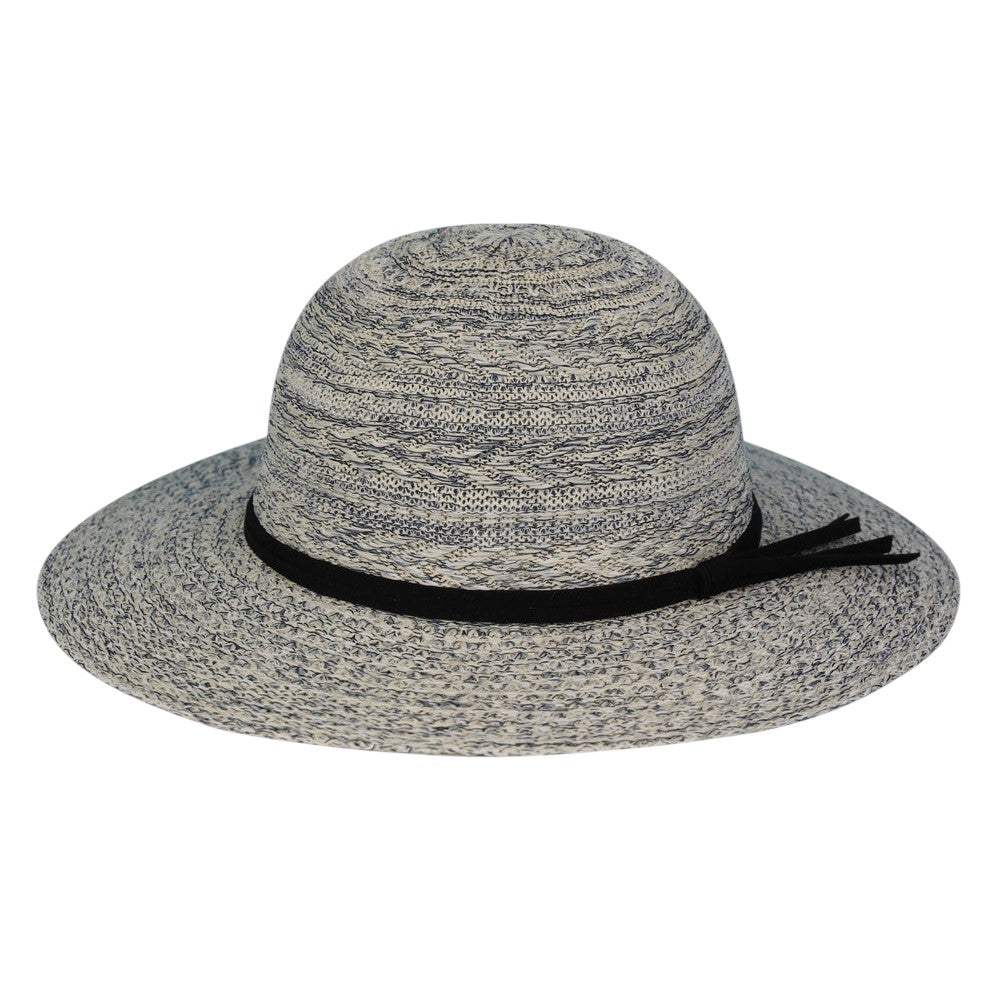 Mixed Braid Packable Sun Hat With Suede Band - Madeline Love - Flyclothing LLC
