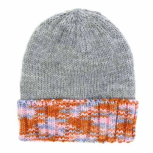 Multi Color Band Fleece Beanie Hats - Madeline Love - Flyclothing LLC