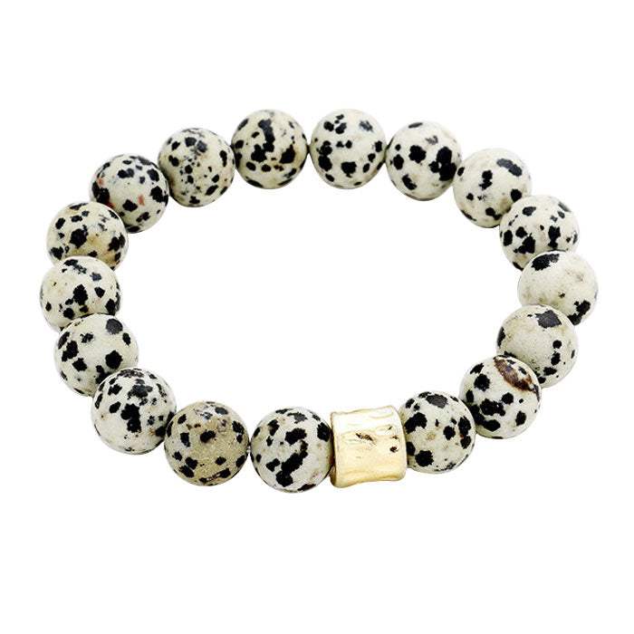 Semi precious stone beaded stretch bracelet - Madeline Love - Flyclothing LLC