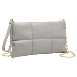 Quilted Solid Faux Leather Crossbody Bag - Madeline Love - Flyclothing LLC
