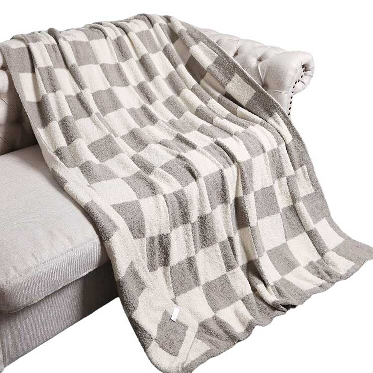 Reversible Checkerboard Patterned Throw Blanket - Madeline Love - Flyclothing LLC
