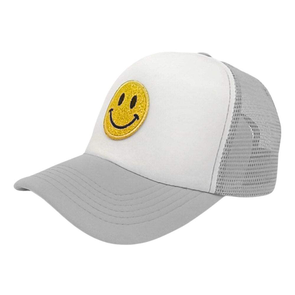 Smile Patch Mesh Back Baseball Cap - Madeline Love - Flyclothing LLC