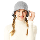 Soft Cable Knit Solid Bucket Hat - Madeline Love - Flyclothing LLC