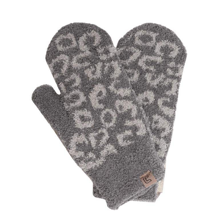 Soft Fuzzy Leopard Mittens - Madeline Love - Flyclothing LLC