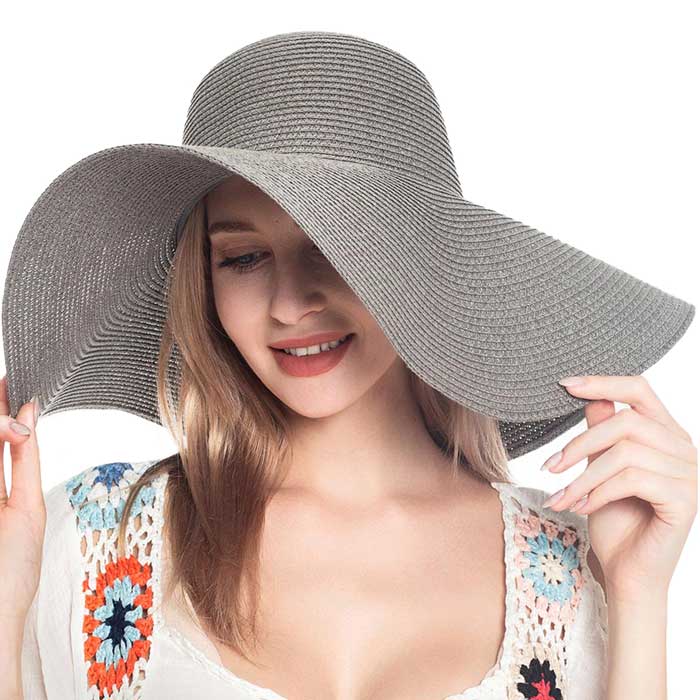 Solid Floppy Straw Sun Hat - Madeline Love - Flyclothing LLC