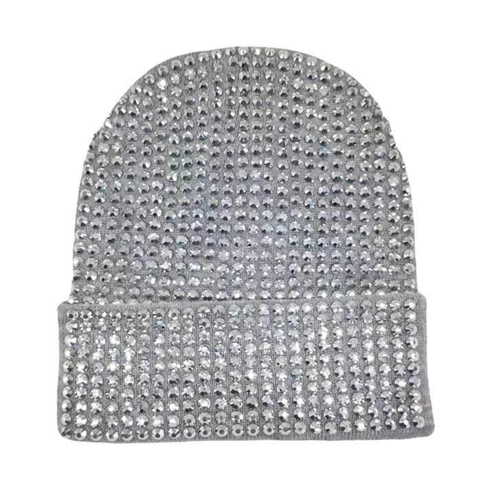 Studded Solid Knit Beanie Hat - Madeline Love - Flyclothing LLC
