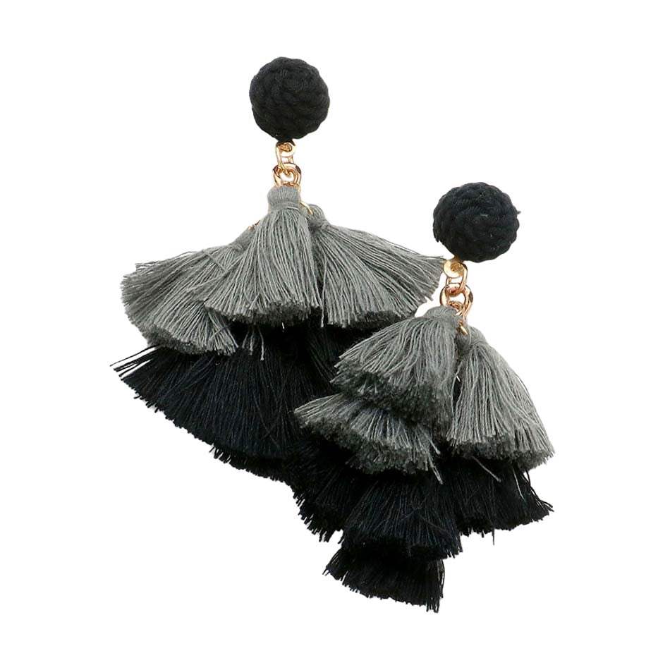 Tassel Cluster Vine Dangle Earrings - Madeline Love - Flyclothing LLC