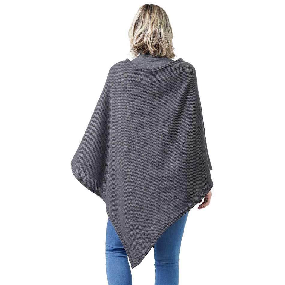 Textured Jersey Poncho Ruana Wrap - Madeline Love - Flyclothing LLC