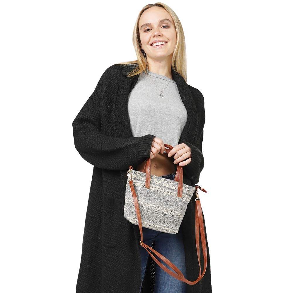 Tribal Patterned Tote Crossbody Bag - Madeline Love - Flyclothing LLC