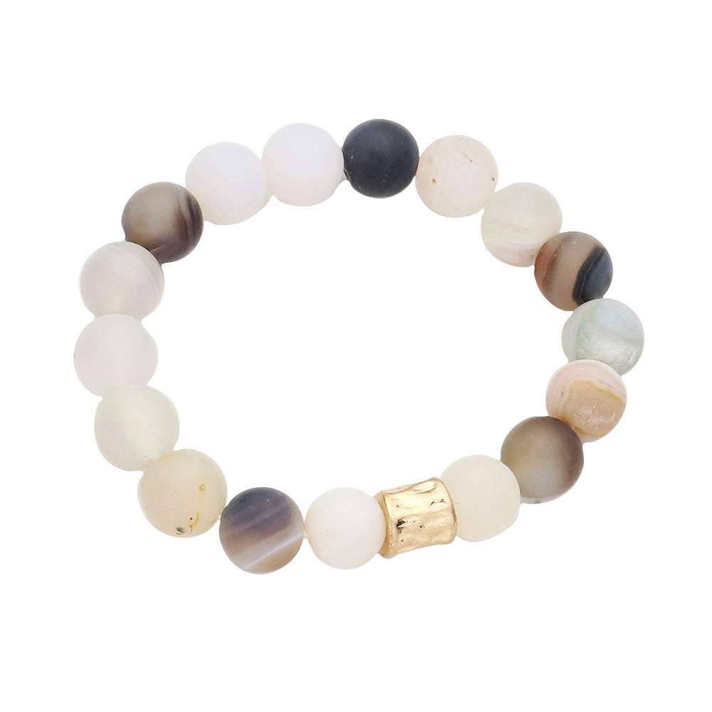 Semi precious stone beaded stretch bracelet - Madeline Love - Flyclothing LLC