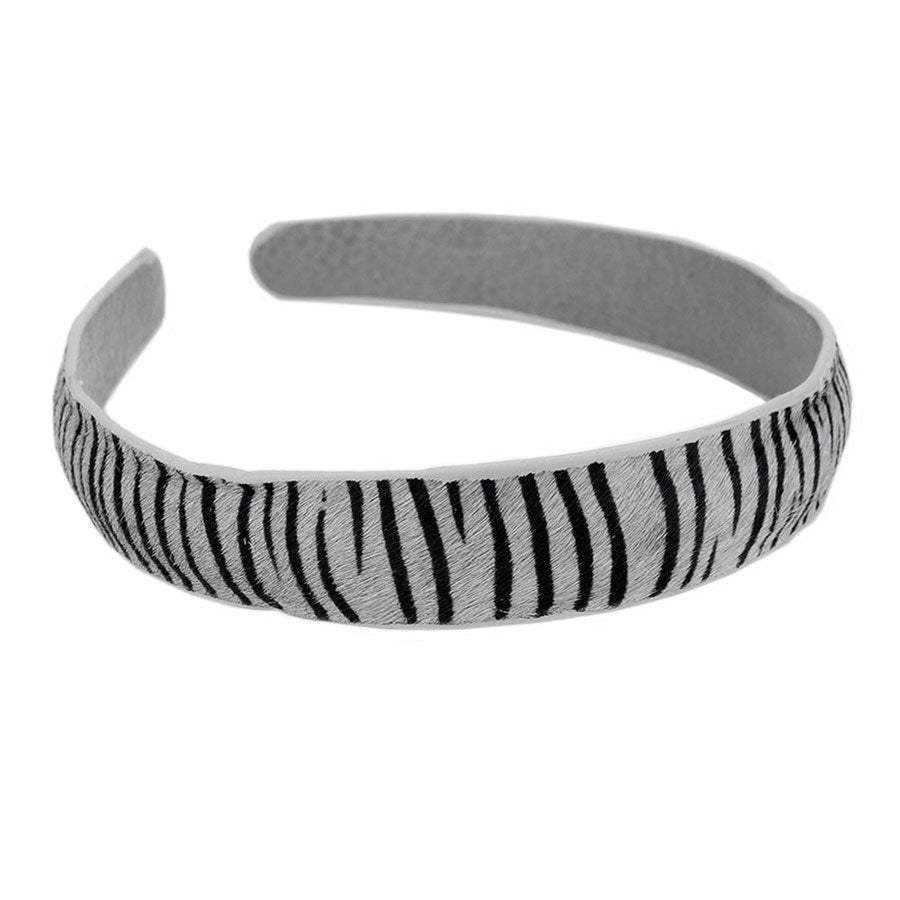 Zebra Pattern Genuine Leather Headband - Madeline Love - Flyclothing LLC