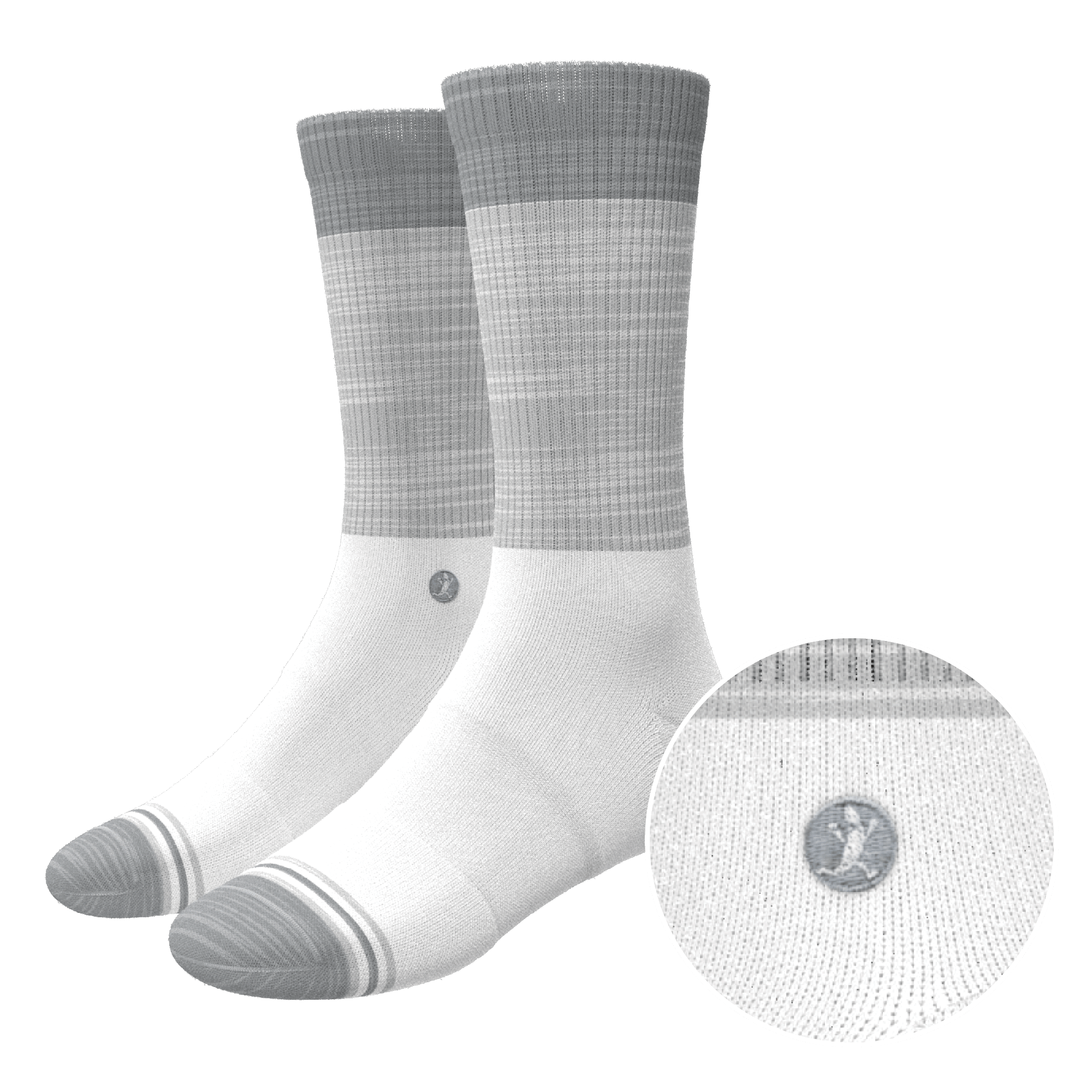 The Gray Matter | Tri Color Block Heel Hammock™ Crew Socks - Shinesty