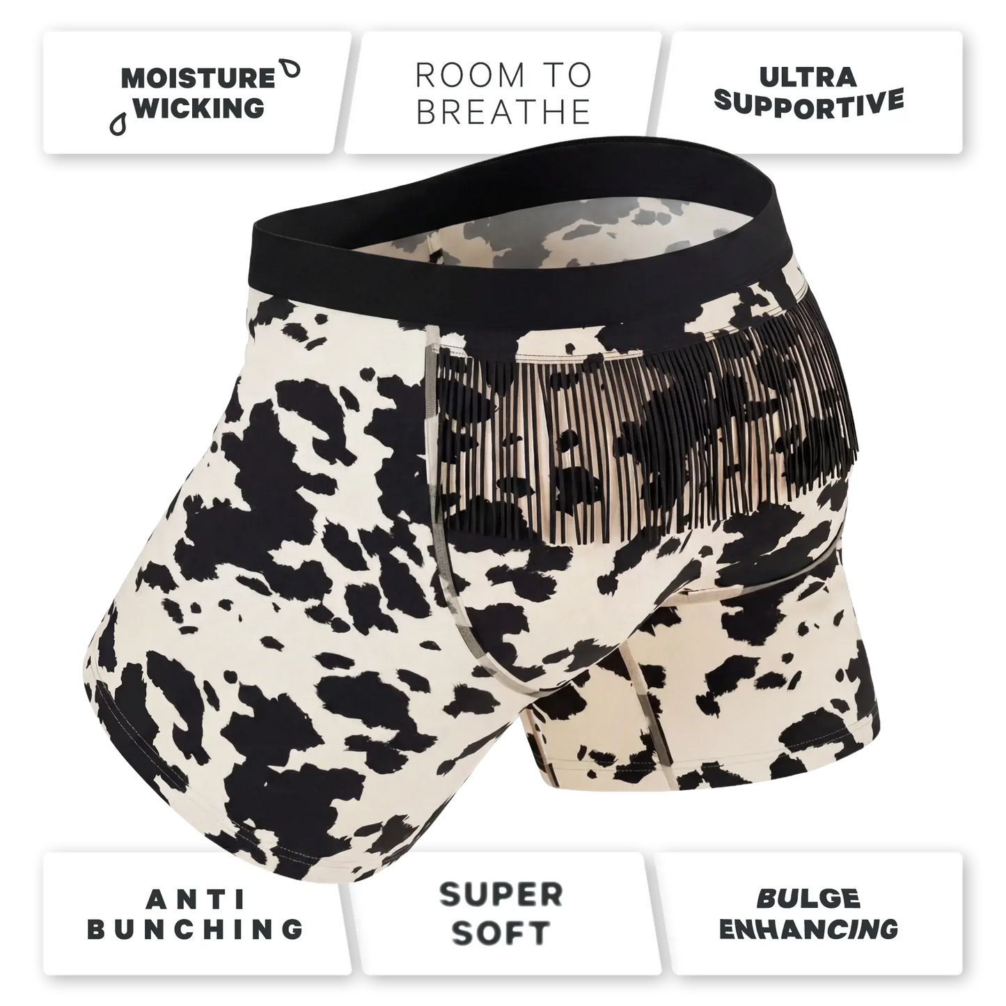 The Graze Escape | Cow Hide Fringe Ball Hammock® Pouch Underwear - Shinesty - Flyclothing LLC