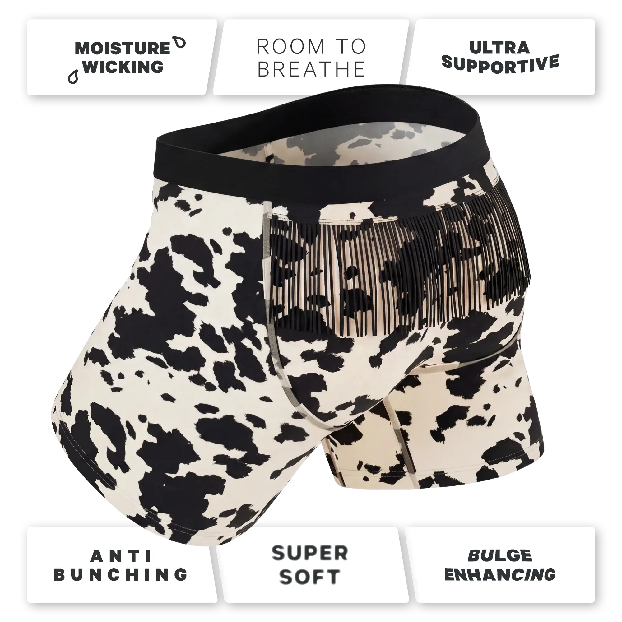 The Graze Escape | Cow Hide Fringe Ball Hammock® Pouch Underwear - Shinesty - Flyclothing LLC