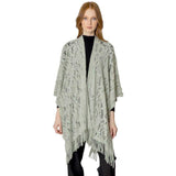 Floral Solid Crochet Ruana - Madeline Love - Flyclothing LLC
