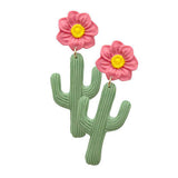 Flower Cactus Polymer Clay Dangle Earrings - Madeline Love - Flyclothing LLC