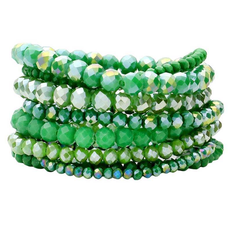 9PCS Faceted Bead Stretch Bracelets - Madeline Love - Flyclothing LLC