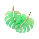 Acetate Tropical Leaf Dangle Earrings - Madeline Love - Flyclothing LLC
