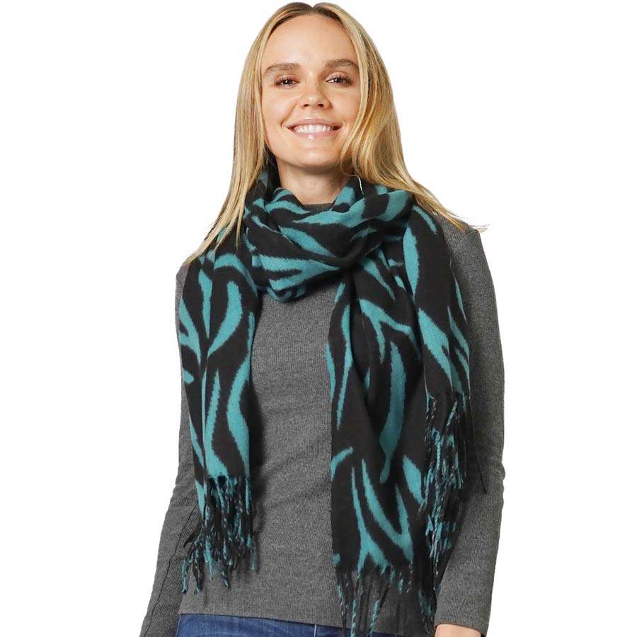 Animal Print Fringe Soft Scarf - Madeline Love - Flyclothing LLC