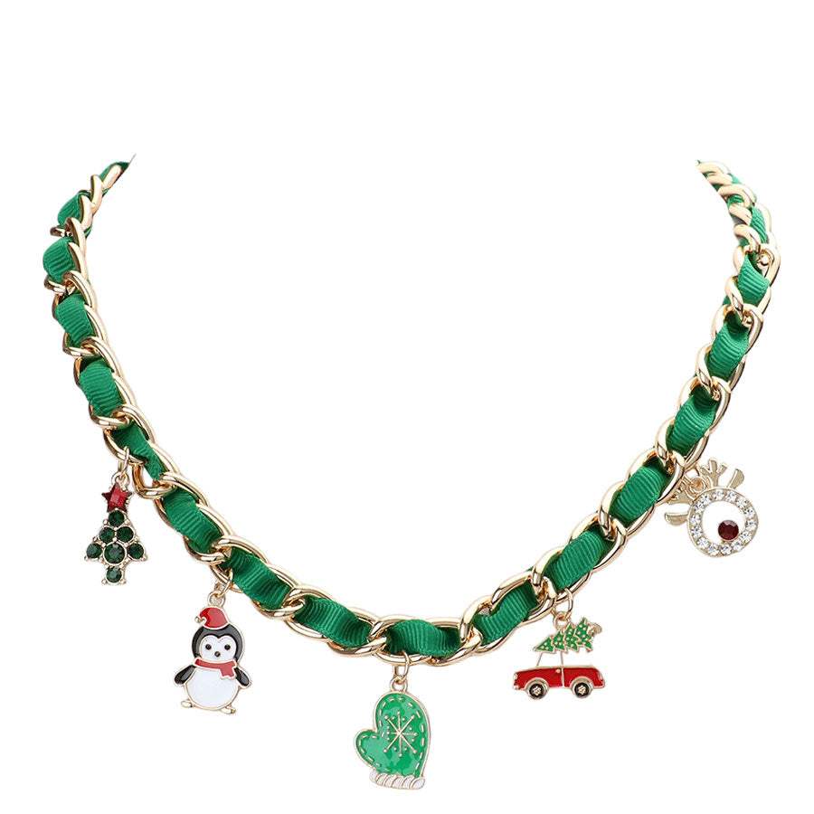 Christmas Tree Santa Hat Penguin Glove Car Pendant Necklace - Madeline Love - Flyclothing LLC