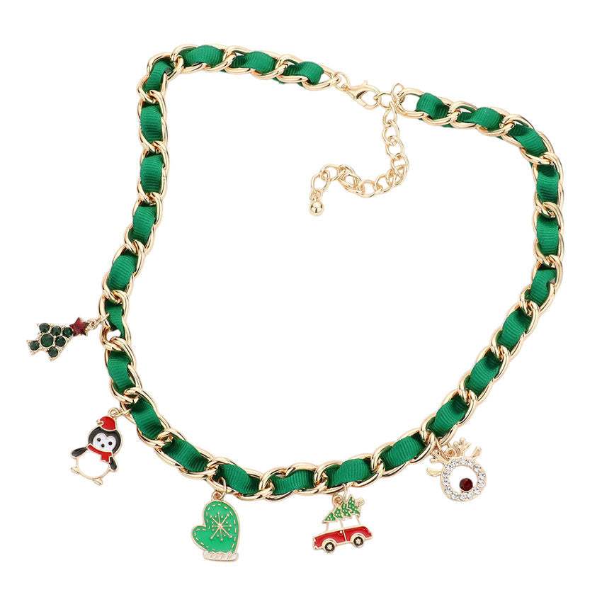 Christmas Tree Santa Hat Penguin Glove Car Pendant Necklace - Madeline Love - Flyclothing LLC