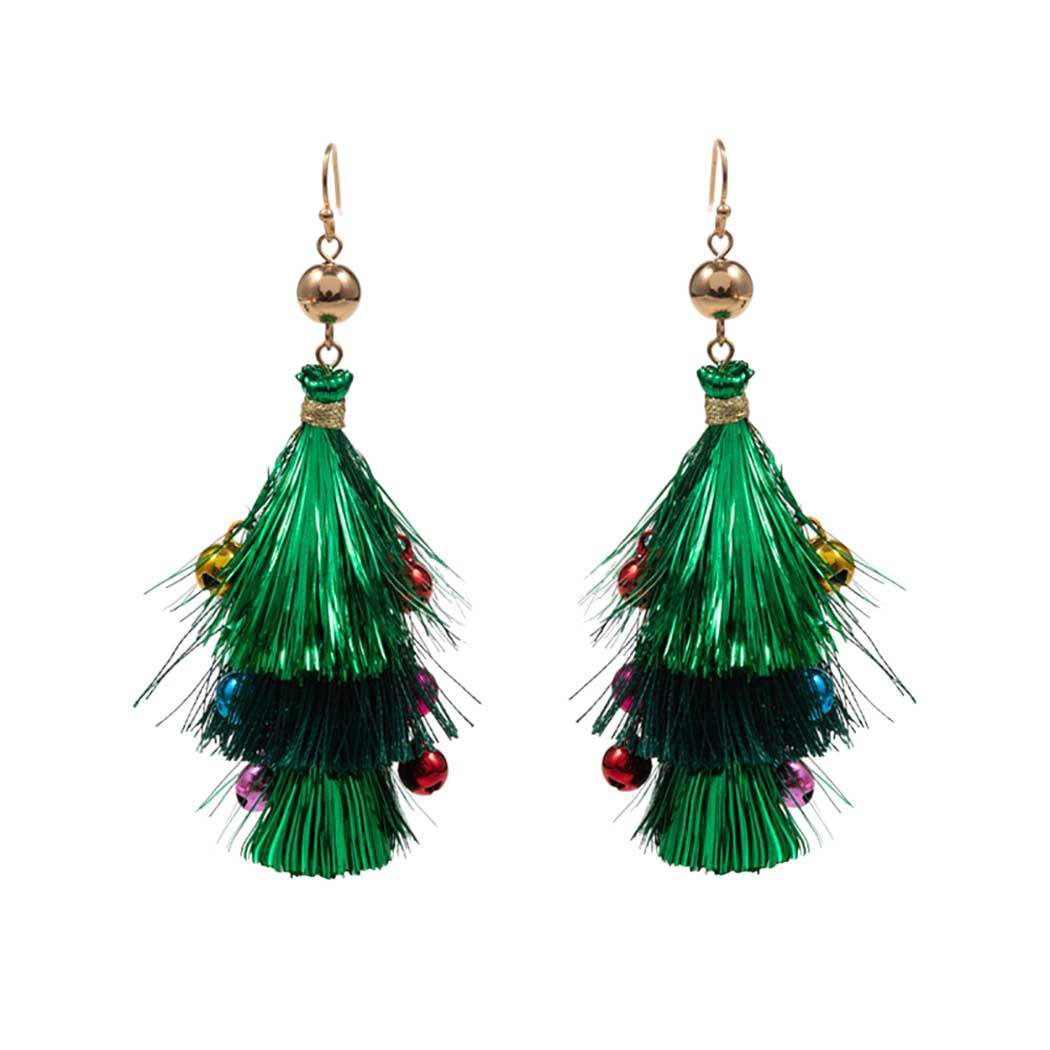 Christmas Triple Tassel Layered Dangle Earrings - Madeline Love - Flyclothing LLC