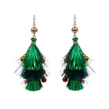 Christmas Triple Tassel Layered Dangle Earrings - Madeline Love - Flyclothing LLC