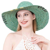 Color Edged Straw Floppy Sun Hat - Madeline Love - Flyclothing LLC
